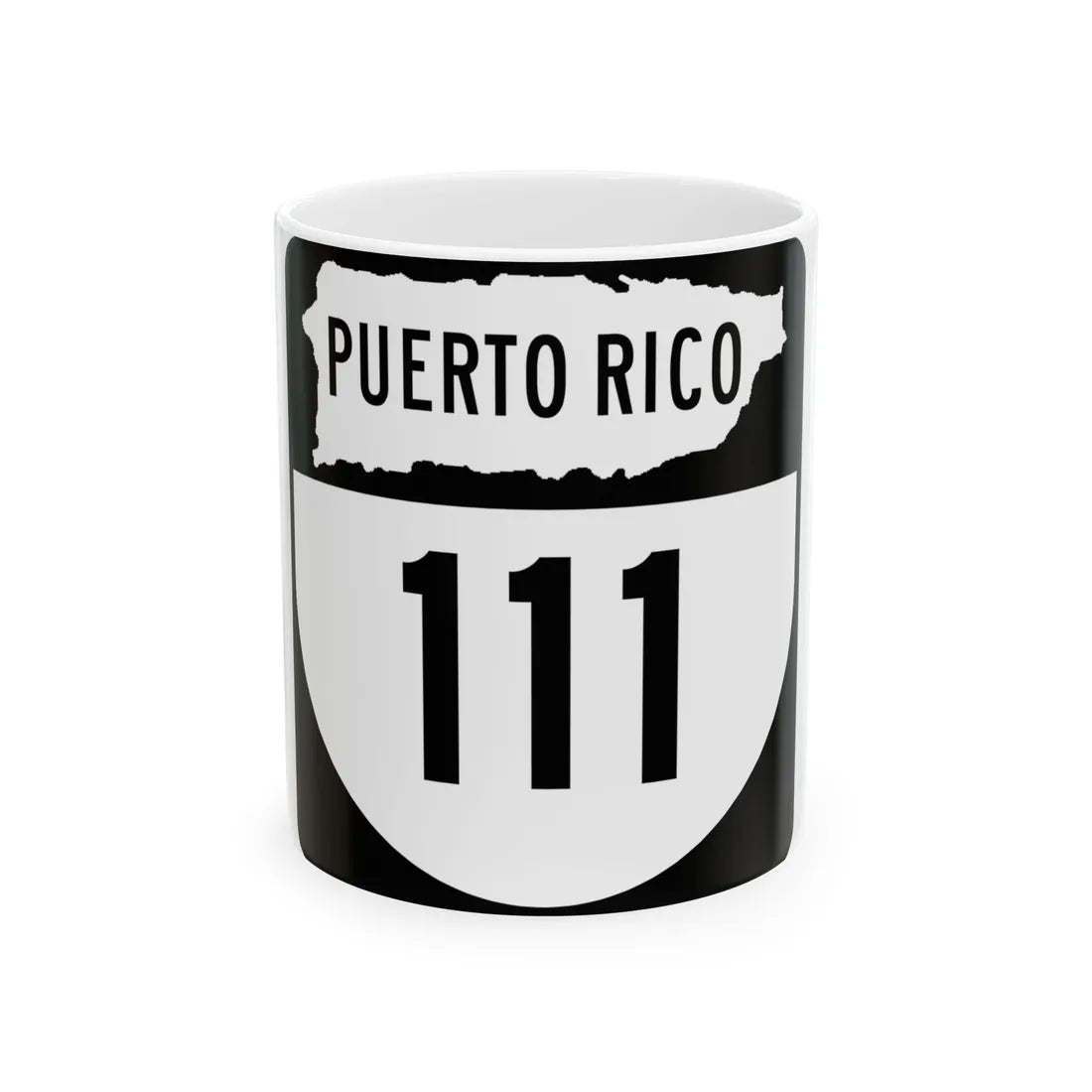 PR old 111 (Puerto Rico) (Road Sign) White Coffee Mug 11oz - Go Mug Yourself