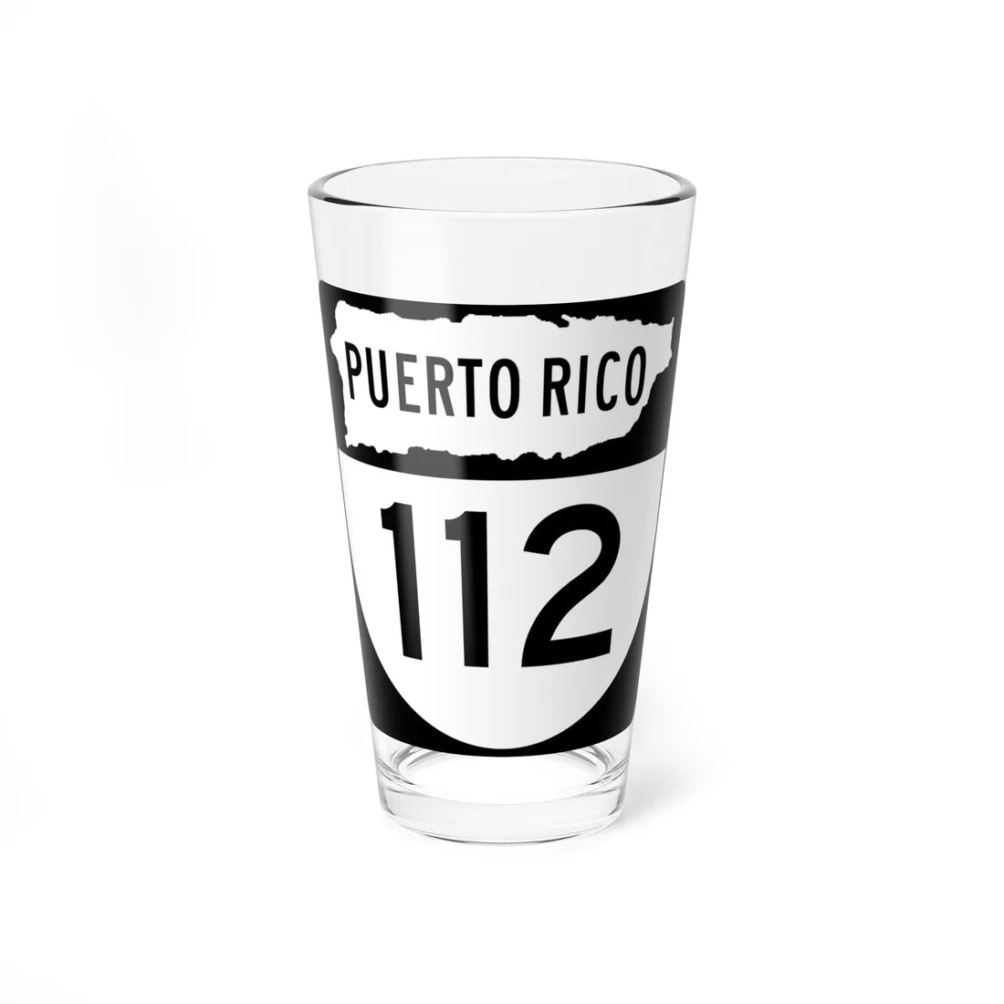 PR old 112 (Puerto Rico) (Road Sign) Pint Glass 16oz 16oz - Go Mug Yourself