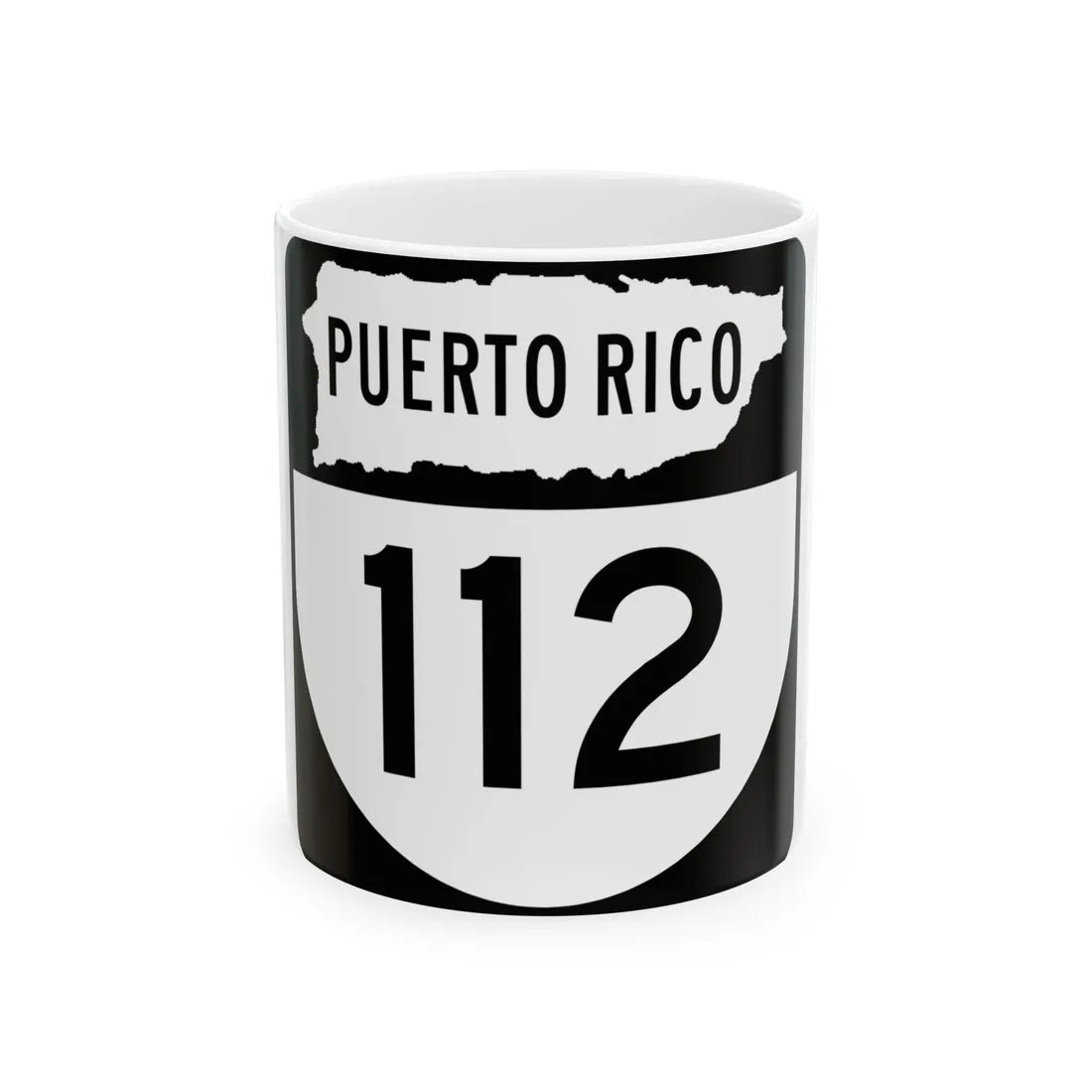 PR old 112 (Puerto Rico) (Road Sign) White Coffee Mug 11oz - Go Mug Yourself