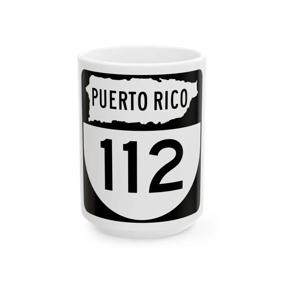 PR old 112 (Puerto Rico) (Road Sign) White Coffee Mug 15oz - Go Mug Yourself