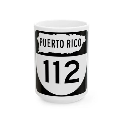 PR old 112 (Puerto Rico) (Road Sign) White Coffee Mug 15oz - Go Mug Yourself