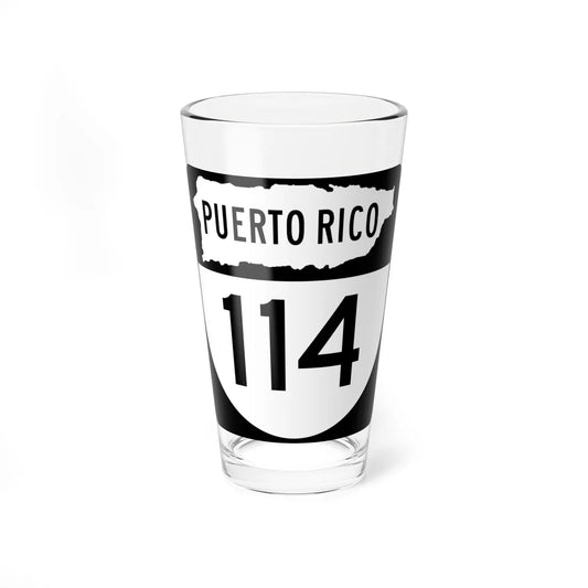 PR old 114 (Puerto Rico) (Road Sign) Pint Glass 16oz 16oz - Go Mug Yourself