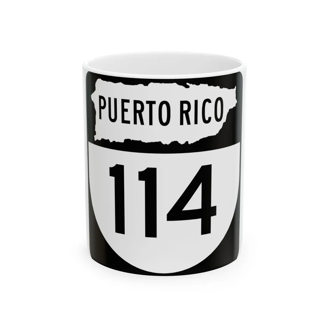 PR old 114 (Puerto Rico) (Road Sign) White Coffee Mug 11oz - Go Mug Yourself