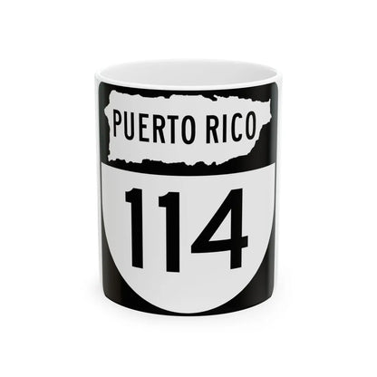 PR old 114 (Puerto Rico) (Road Sign) White Coffee Mug 11oz - Go Mug Yourself