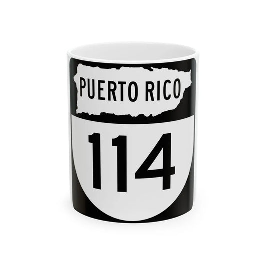 PR old 114 (Puerto Rico) (Road Sign) White Coffee Mug 11oz - Go Mug Yourself