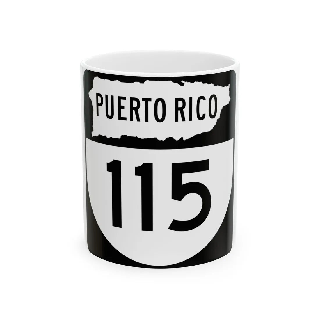 PR old 115 (Puerto Rico) (Road Sign) White Coffee Mug 11oz - Go Mug Yourself