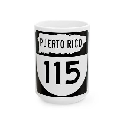 PR old 115 (Puerto Rico) (Road Sign) White Coffee Mug 15oz - Go Mug Yourself