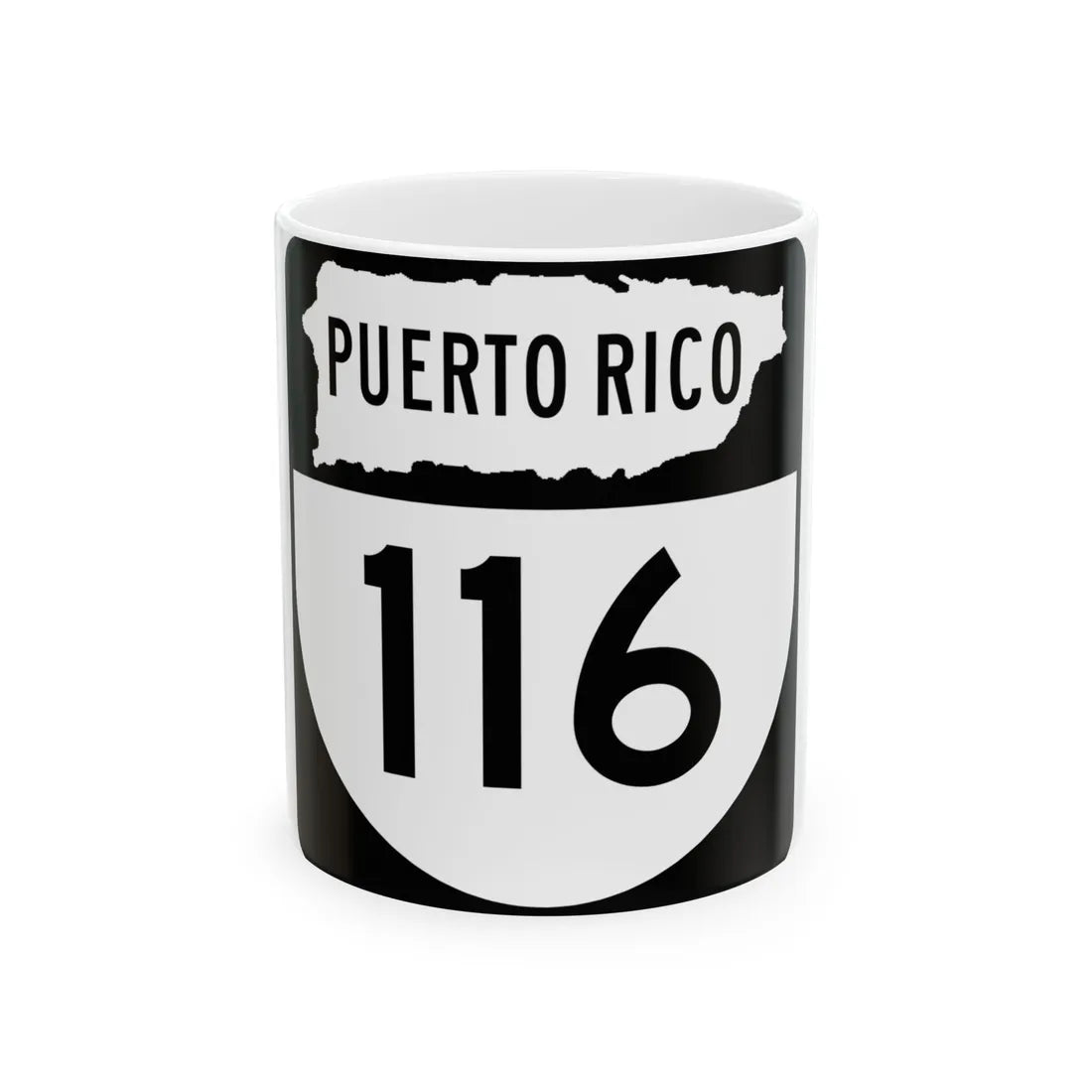 PR old 116 (Puerto Rico) (Road Sign) White Coffee Mug 11oz - Go Mug Yourself