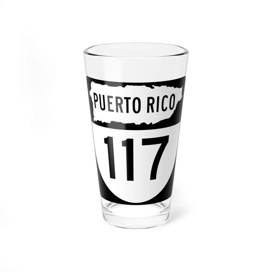 PR old 117 (Puerto Rico) (Road Sign) Pint Glass 16oz 16oz - Go Mug Yourself