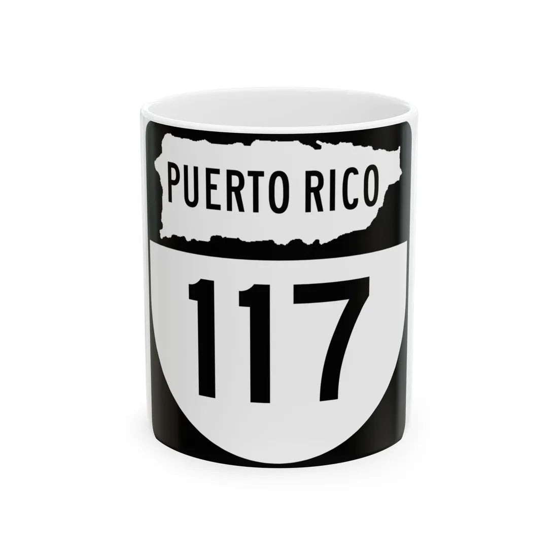 PR old 117 (Puerto Rico) (Road Sign) White Coffee Mug 11oz - Go Mug Yourself