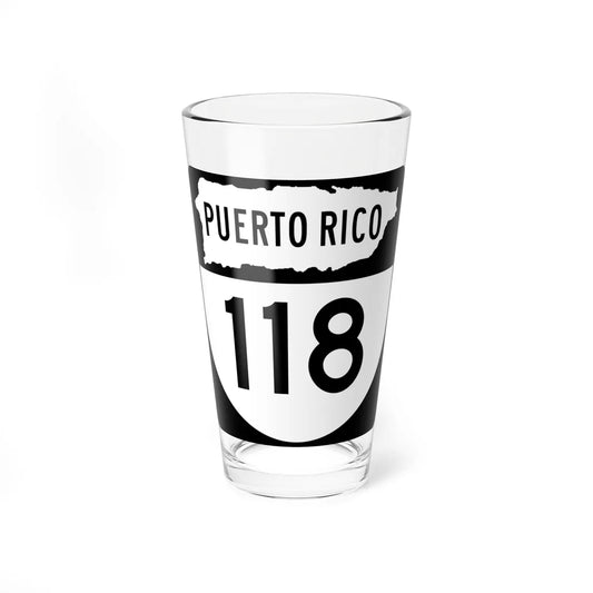 PR old 118 (Puerto Rico) (Road Sign) Pint Glass 16oz 16oz - Go Mug Yourself