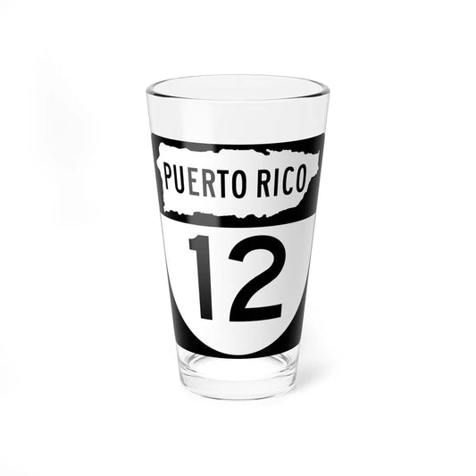 PR old 12 (Puerto Rico) (Road Sign) Pint Glass 16oz 16oz - Go Mug Yourself
