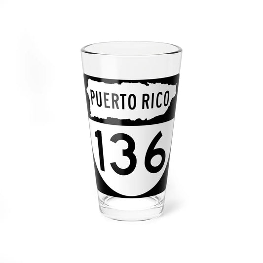 PR old 136 (Puerto Rico) (Road Sign) Pint Glass 16oz 16oz - Go Mug Yourself