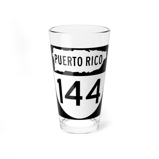 PR old 144 (Puerto Rico) (Road Sign) Pint Glass 16oz 16oz - Go Mug Yourself