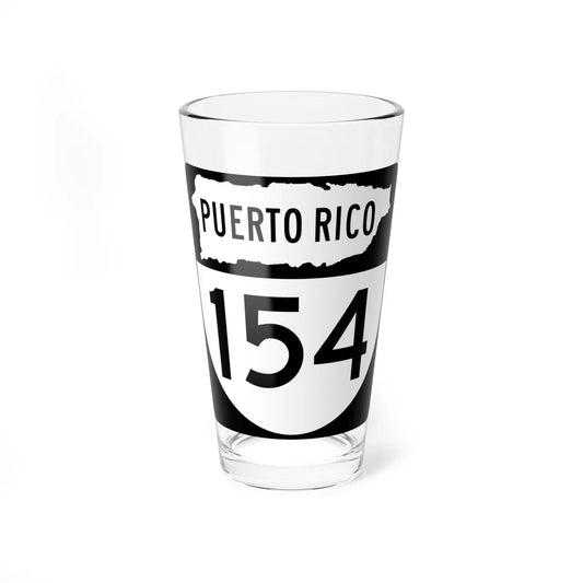 PR old 154 (Puerto Rico) (Road Sign) Pint Glass 16oz 16oz - Go Mug Yourself