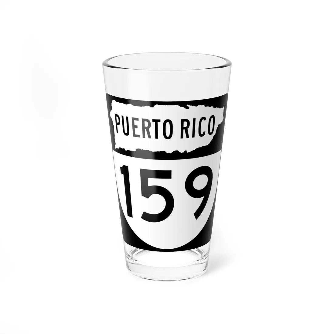 PR old 159 (Puerto Rico) (Road Sign) Pint Glass 16oz 16oz - Go Mug Yourself