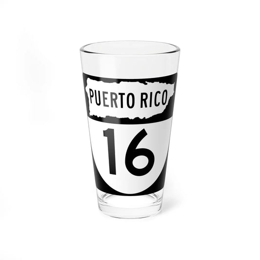 PR old 16 (Puerto Rico) (Road Sign) Pint Glass 16oz 16oz - Go Mug Yourself