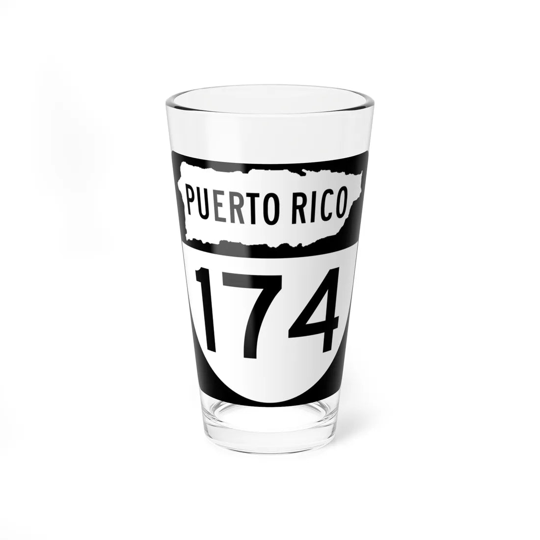PR old 174 (Puerto Rico) (Road Sign) Pint Glass 16oz - Go Mug Yourself