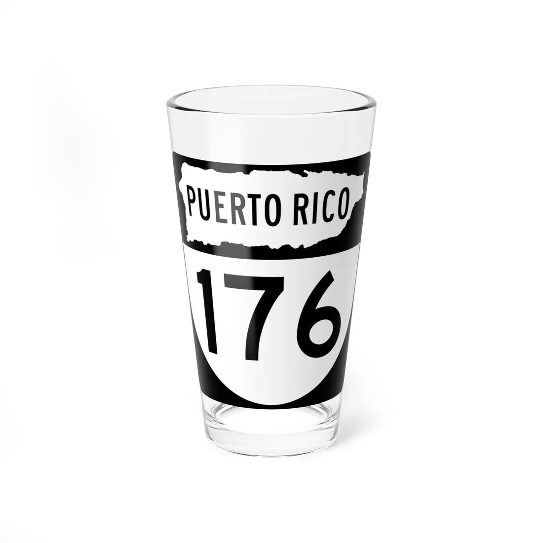 PR old 176 (Puerto Rico) (Road Sign) Pint Glass 16oz - Go Mug Yourself
