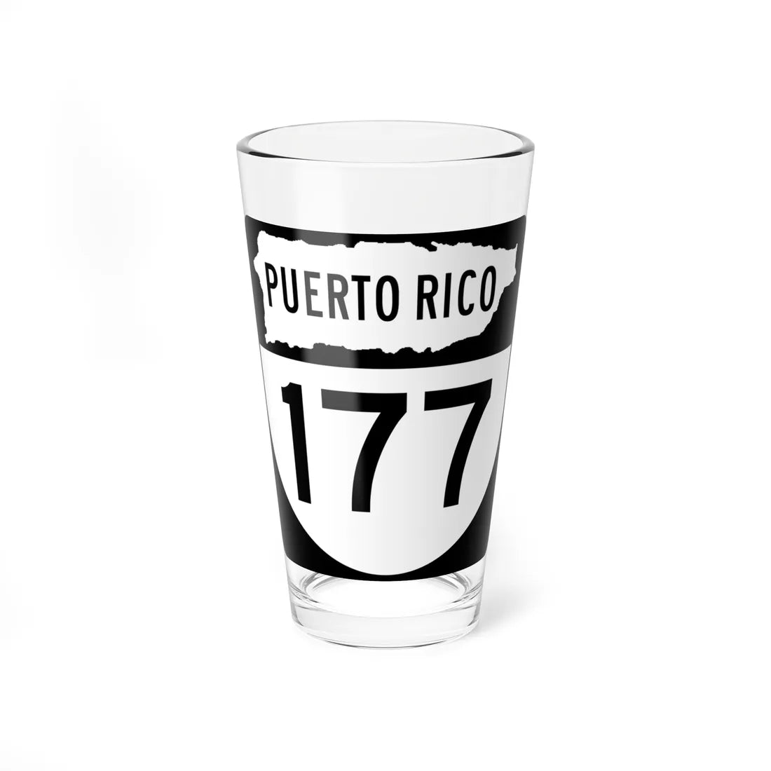 PR old 177 (Puerto Rico) (Road Sign) Pint Glass 16oz 16oz - Go Mug Yourself