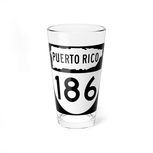 PR old 186 (Puerto Rico) (Road Sign) Pint Glass 16oz 16oz - Go Mug Yourself