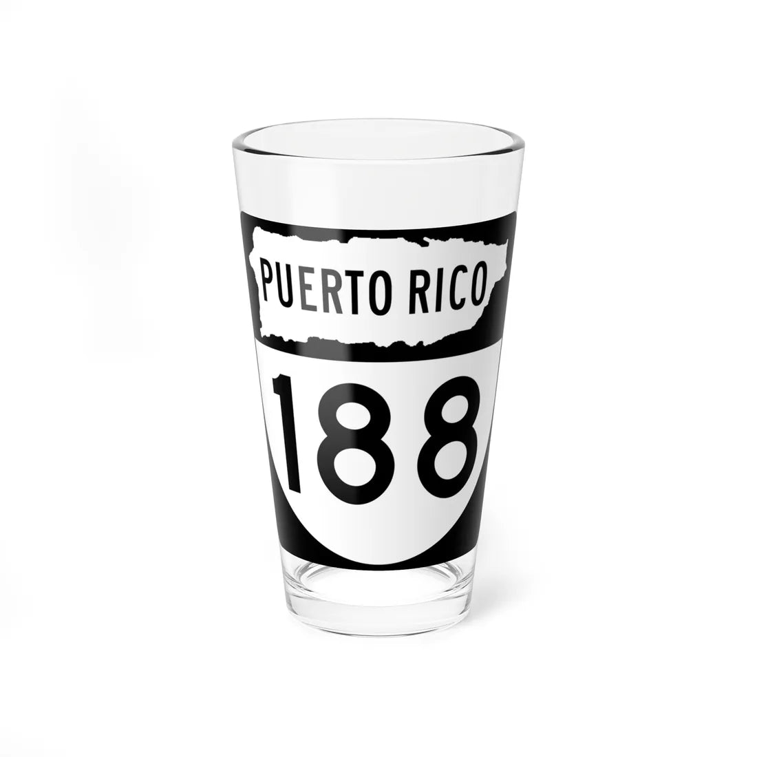 PR old 188 (Puerto Rico) (Road Sign) Pint Glass 16oz 16oz - Go Mug Yourself