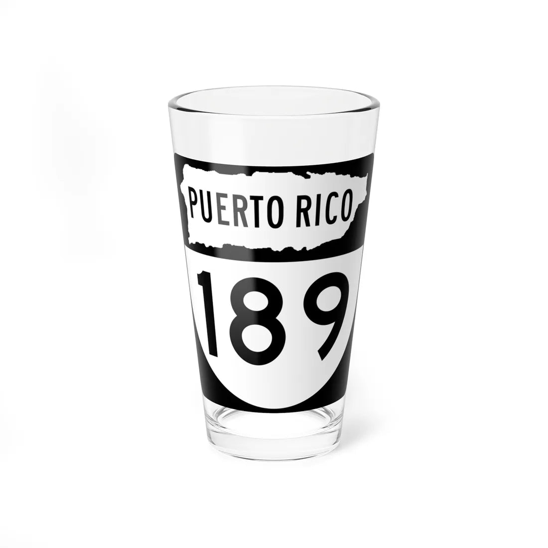 PR old 189 (Puerto Rico) (Road Sign) Pint Glass 16oz 16oz - Go Mug Yourself