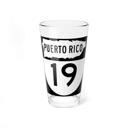 PR old 19 (Puerto Rico) (Road Sign) Pint Glass 16oz 16oz - Go Mug Yourself