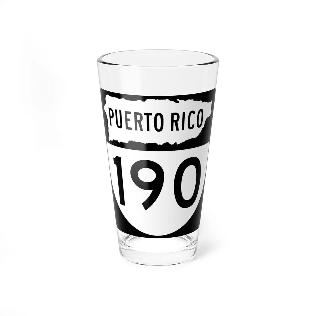 PR old 190 (Puerto Rico) (Road Sign) Pint Glass 16oz - Go Mug Yourself
