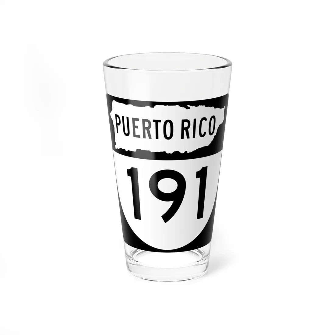 PR old 191 (Puerto Rico) (Road Sign) Pint Glass 16oz 16oz - Go Mug Yourself