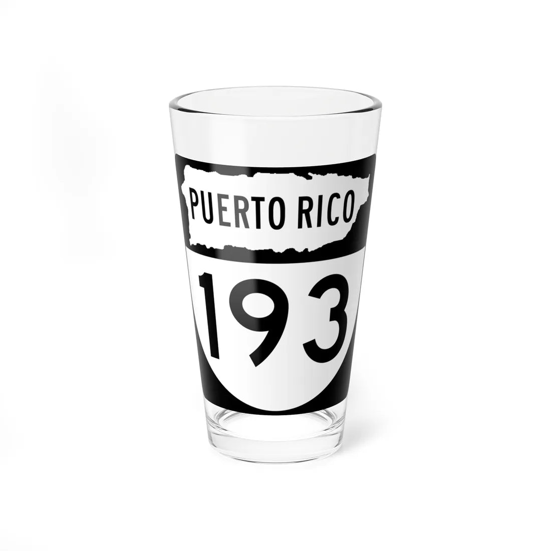 PR old 193 (Puerto Rico) (Road Sign) Pint Glass 16oz 16oz - Go Mug Yourself