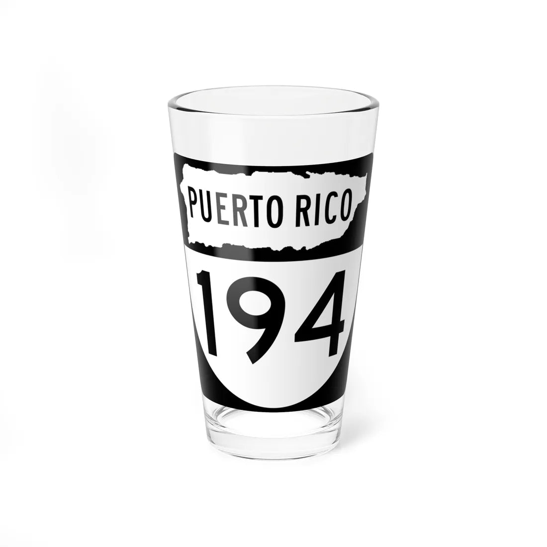 PR old 194 (Puerto Rico) (Road Sign) Pint Glass 16oz 16oz - Go Mug Yourself