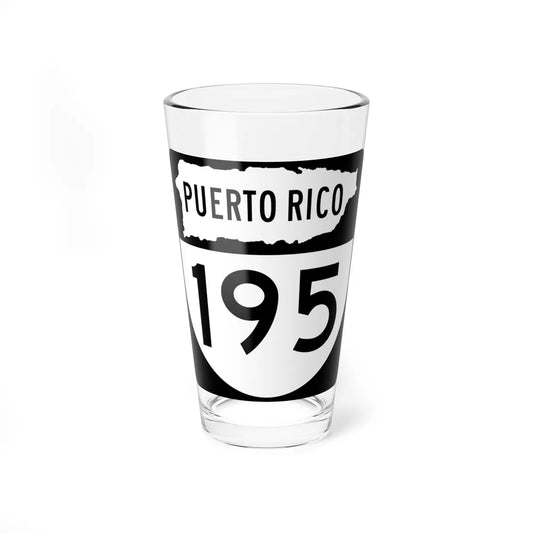 PR old 195 (Puerto Rico) (Road Sign) Pint Glass 16oz 16oz - Go Mug Yourself