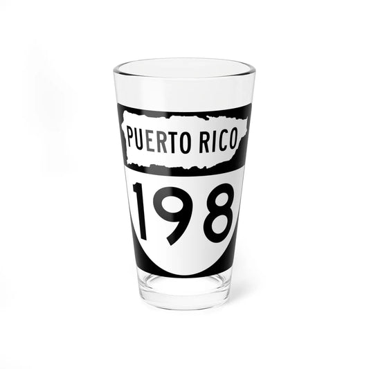 PR old 198 (Puerto Rico) (Road Sign) Pint Glass 16oz 16oz - Go Mug Yourself