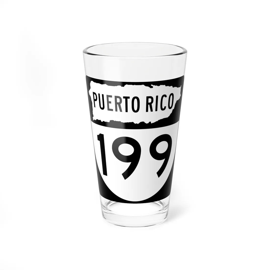 PR old 199 (Puerto Rico) (Road Sign) Pint Glass 16oz 16oz - Go Mug Yourself