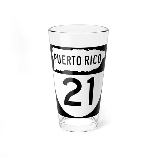 PR old 21 (Puerto Rico) (Road Sign) Pint Glass 16oz 16oz - Go Mug Yourself