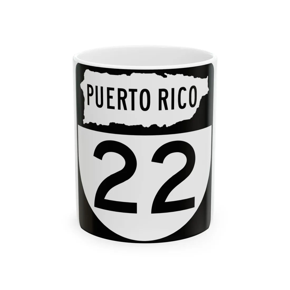 PR old 22 (Puerto Rico) (Road Sign) White Coffee Mug 11oz - Go Mug Yourself