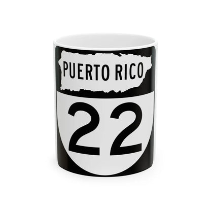 PR old 22 (Puerto Rico) (Road Sign) White Coffee Mug 11oz - Go Mug Yourself