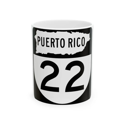 PR old 22 (Puerto Rico) (Road Sign) White Coffee Mug 11oz - Go Mug Yourself