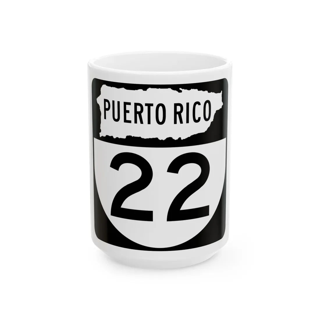 PR old 22 (Puerto Rico) (Road Sign) White Coffee Mug 15oz - Go Mug Yourself