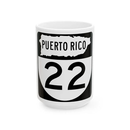 PR old 22 (Puerto Rico) (Road Sign) White Coffee Mug 15oz - Go Mug Yourself