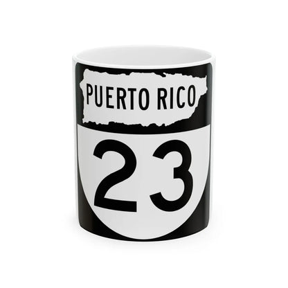 PR old 23 (Puerto Rico) (Road Sign) White Coffee Mug 11oz - Go Mug Yourself
