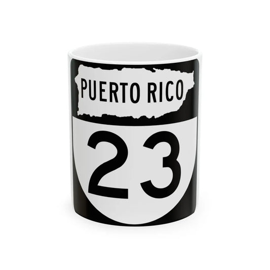 PR old 23 (Puerto Rico) (Road Sign) White Coffee Mug 11oz - Go Mug Yourself