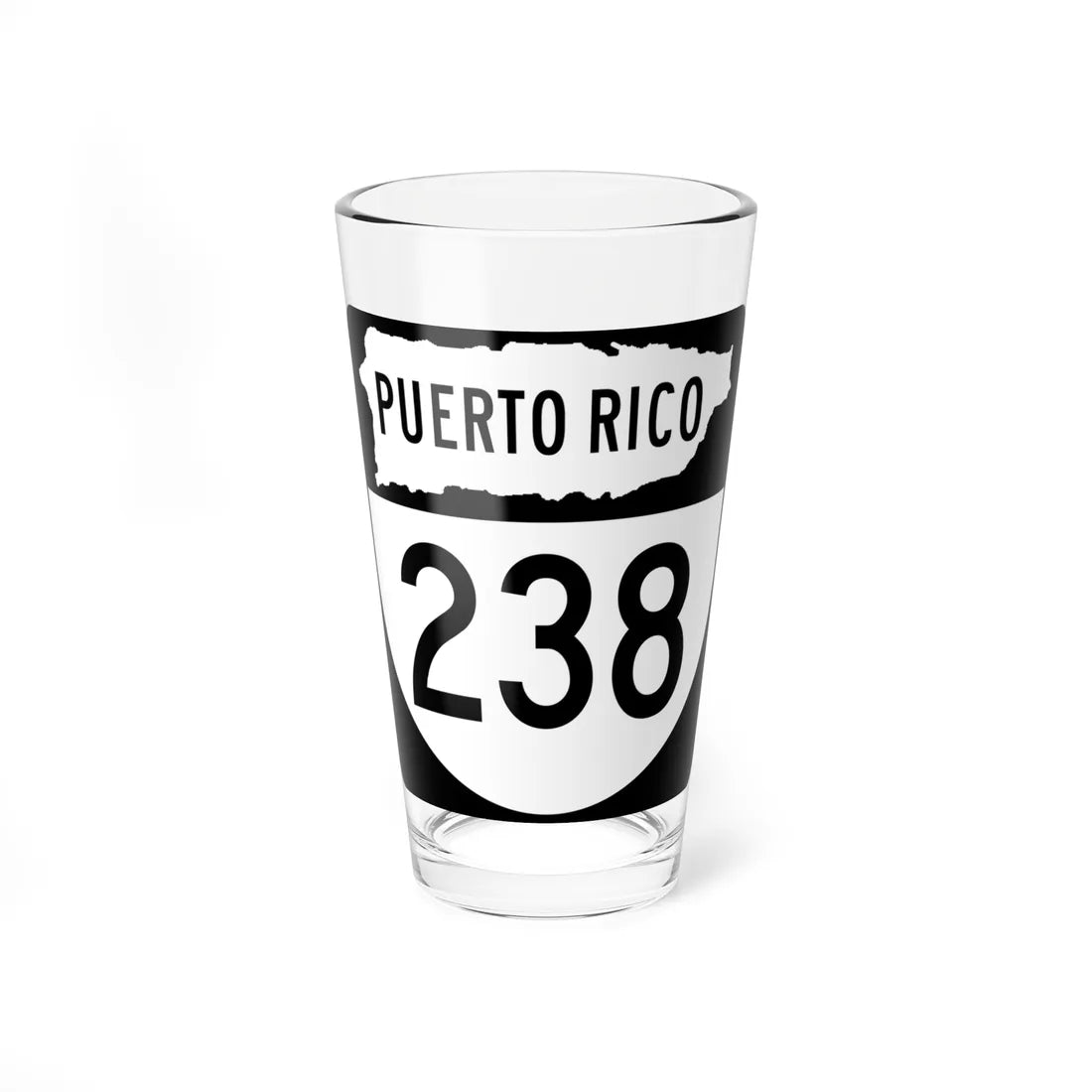 PR old 238 (Puerto Rico) (Road Sign) Pint Glass 16oz 16oz - Go Mug Yourself