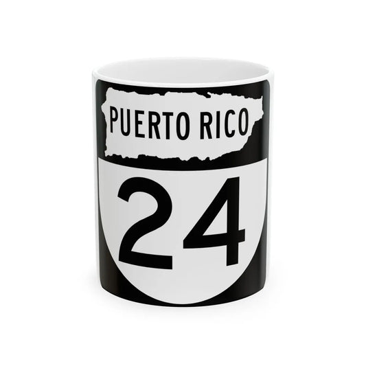 PR old 24 (Puerto Rico) (Road Sign) White Coffee Mug 11oz - Go Mug Yourself