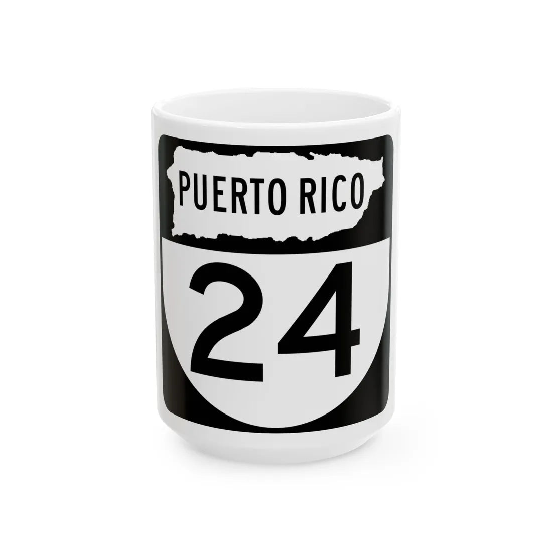 PR old 24 (Puerto Rico) (Road Sign) White Coffee Mug 15oz - Go Mug Yourself