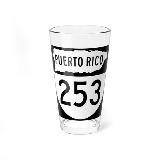 PR old 253 (Puerto Rico) (Road Sign) Pint Glass 16oz 16oz - Go Mug Yourself