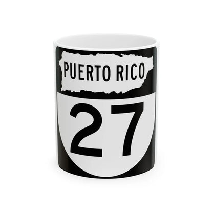 PR old 27 (Puerto Rico) (Road Sign) White Coffee Mug 11oz - Go Mug Yourself