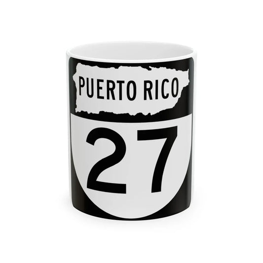 PR old 27 (Puerto Rico) (Road Sign) White Coffee Mug 11oz - Go Mug Yourself