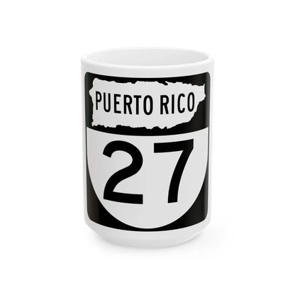 PR old 27 (Puerto Rico) (Road Sign) White Coffee Mug 15oz - Go Mug Yourself